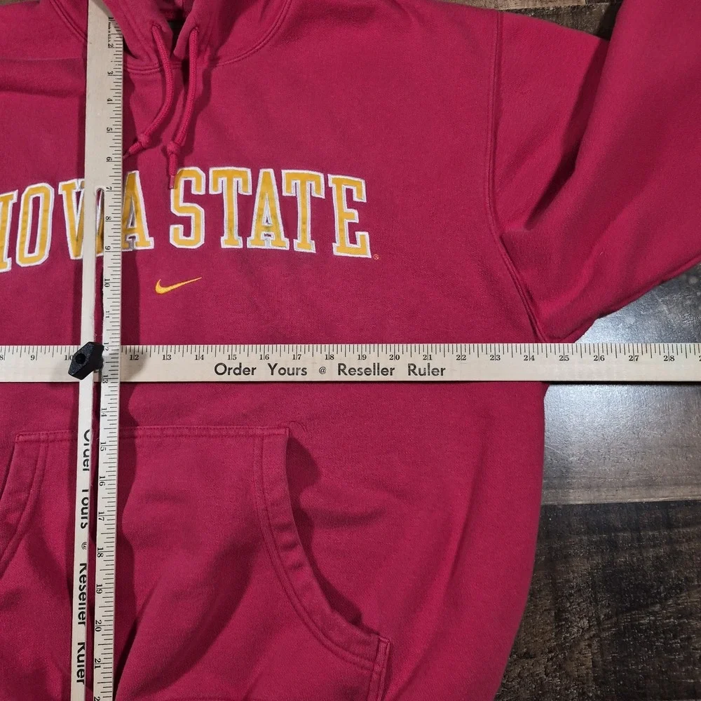 Vintage Nike Iowa State Cyclones Hoodie Mens Medium Red Y2K Center Swoosh Team